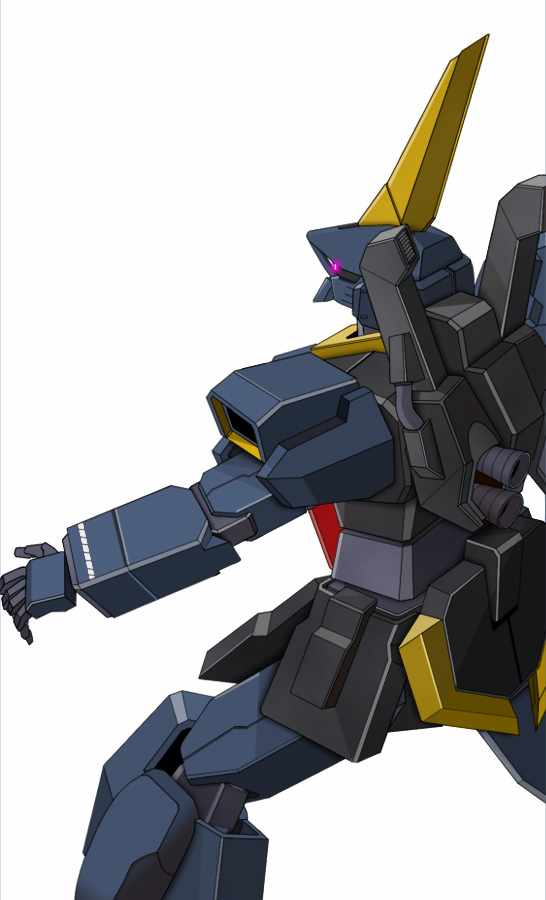 barzam, commentary_request, glowing, glowing_eye, gundam, machinery, mecha, mecha_focus