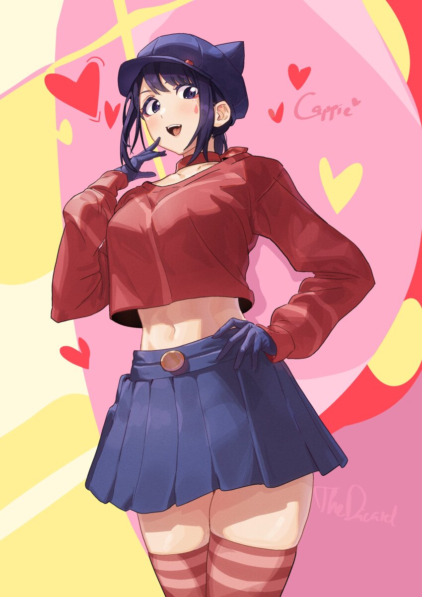 1girl, absurdres, animal_ear_headwear, animal_ears, artist_name, blue_eyes, blue_gloves, blue_hair