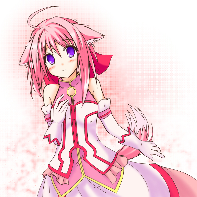 10s, 1girl, ahoge, animal_ears, bare_shoulders, blush, dog_days, dog_ears