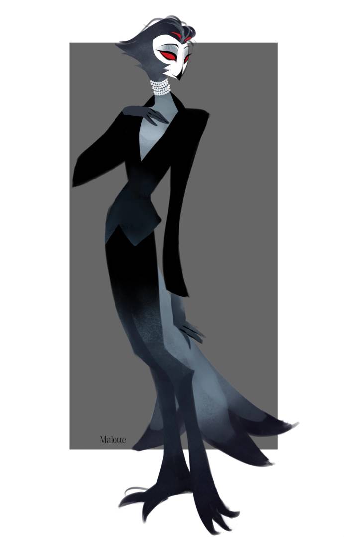 1boy, beak, bird_boy, black_suit, demon_boy, extra_eyes, formal_clothes, furry