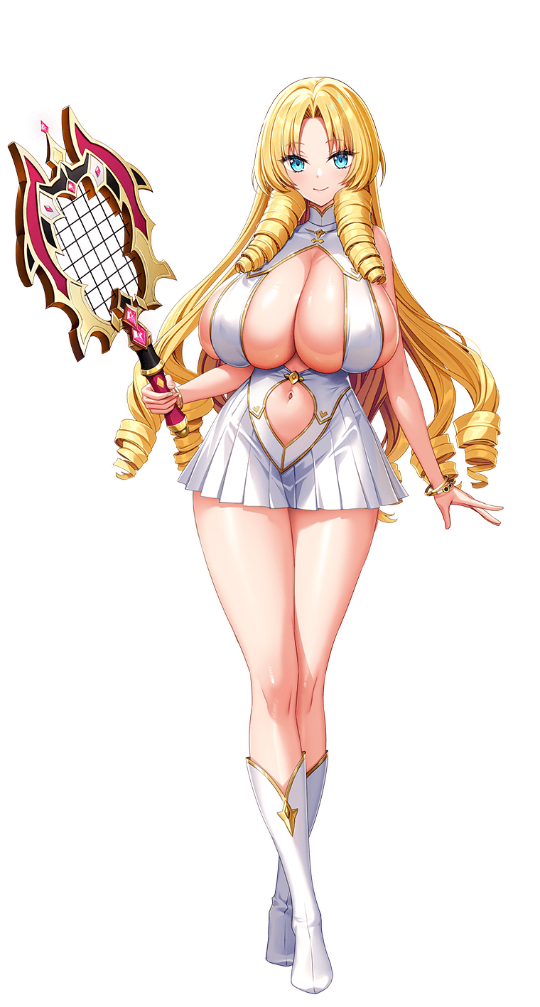 1girl, ankle_boots, blonde_hair, blue_eyes, boots, breasts, cleavage, cleavage_cutout