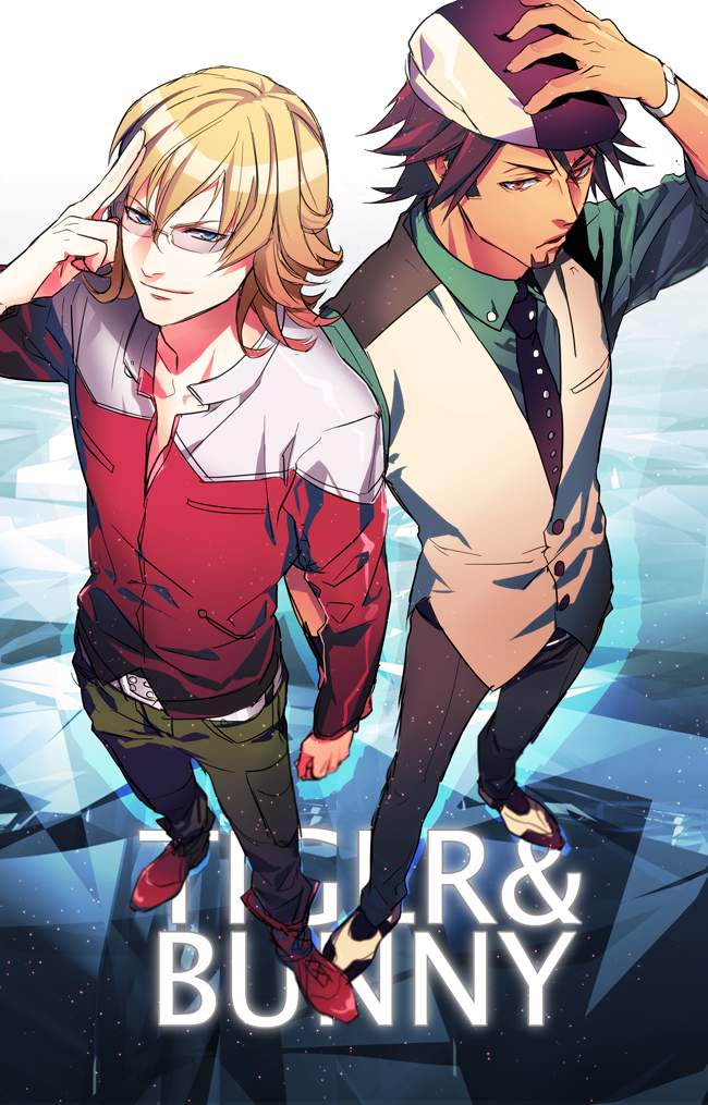 10s, 2boys, bad_id, bad_pixiv_id, barnaby_brooks_jr., belt, blonde_hair, blue_eyes