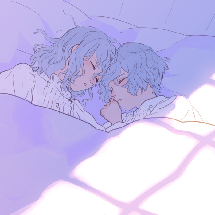 2boys, ayuming, brothers, center_frills, closed_eyes, eugene_alexandrovich_romano, facing_another, frills