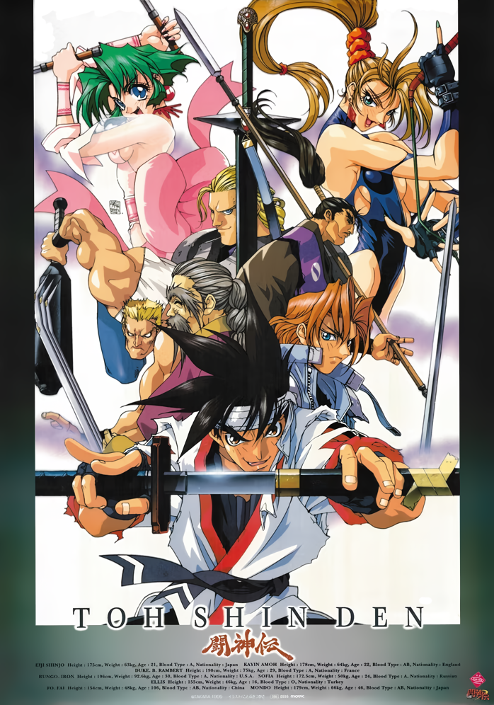 1990s_(style), 2girls, 6+boys, black_gloves, black_hair, black_leotard, blonde_hair, blue_eyes