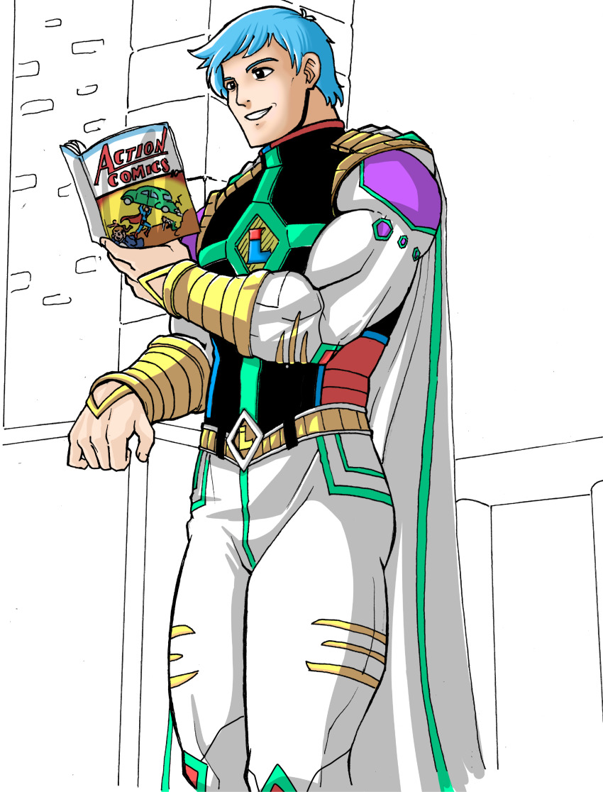 absurdres, comic, highres, kalinocs, parody, superhero_costume, superman, tagme