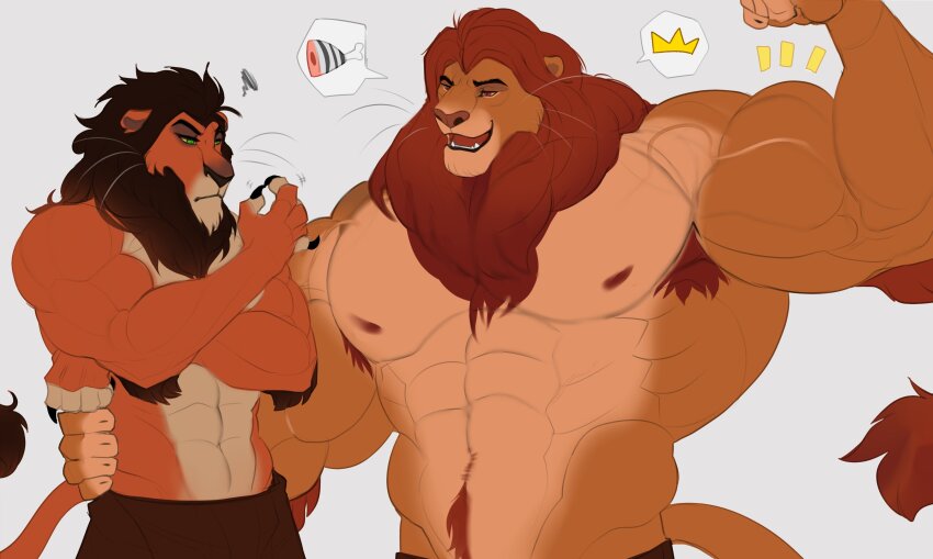 2boys, abs, absurdres, animal_ears, ariyakonsuay, arm_up, armpits, bara