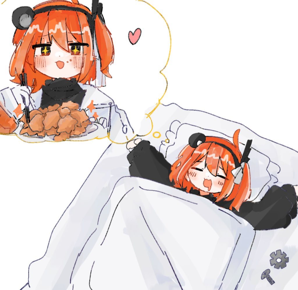 +_+, 1girl, a.i._voice, adachi_rei, black_shirt, blush, chicken_(food), chopsticks