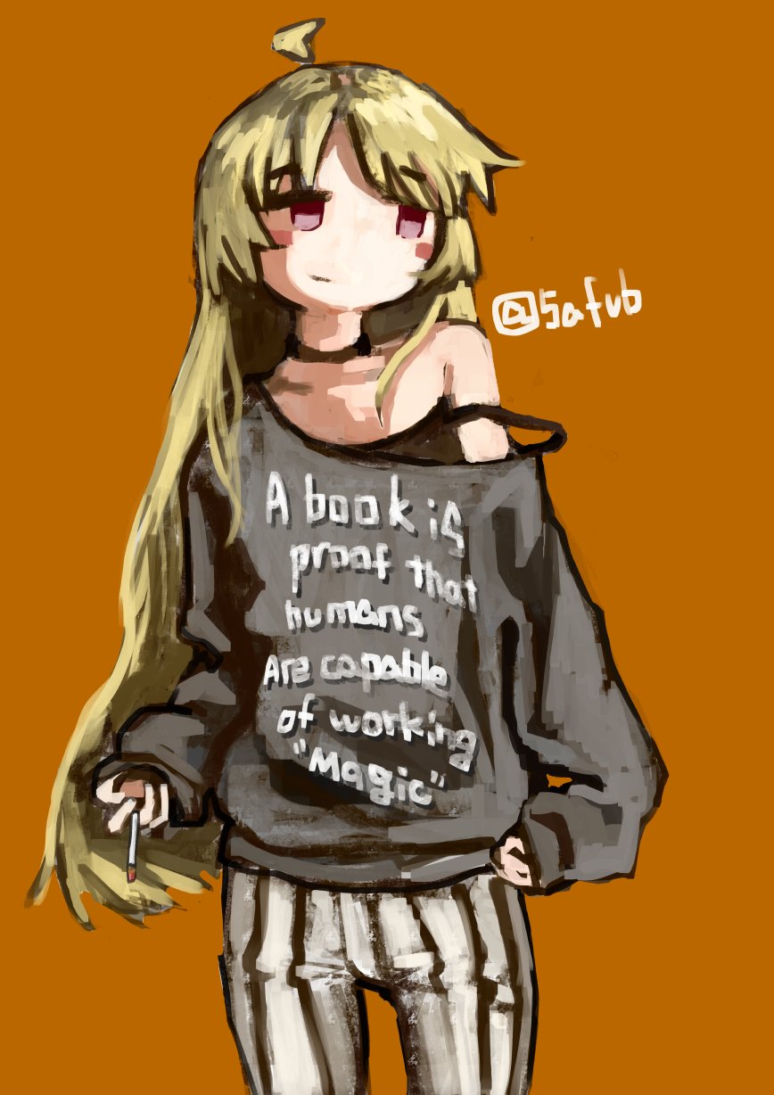 1girl, 5afvb, ahoge, black_camisole, black_choker, blonde_hair, blue_eyes, bocchi_the_rock!