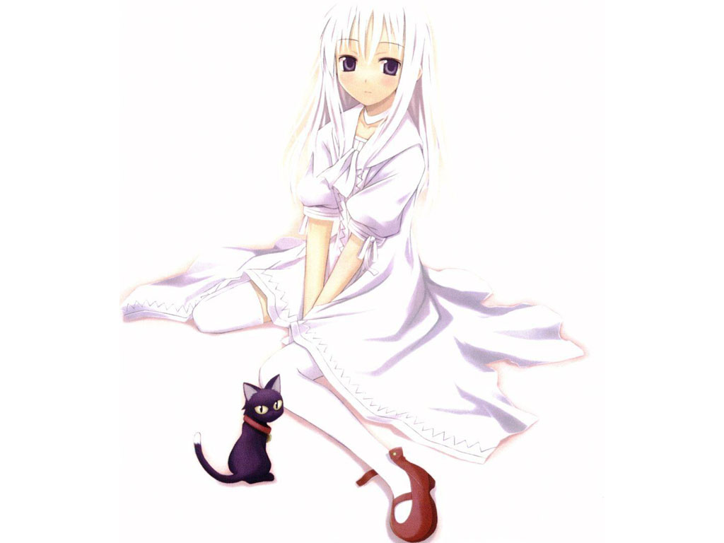 00s, cat, daniel, dress, momo_(shinigami_no_ballad), purple_eyes, shinigami_no_ballad, tagme