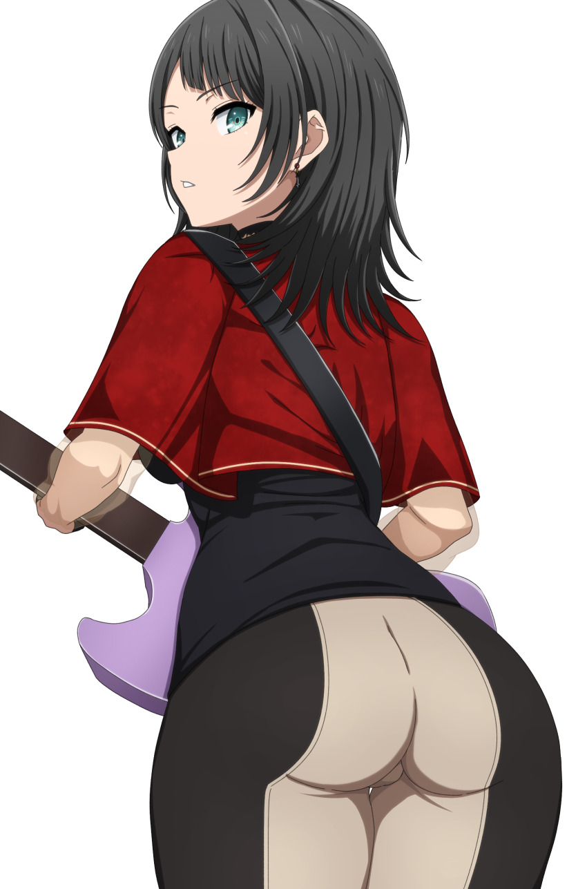 1girl, absurdres, ass, bang_dream!, bang_dream!_it's_mygo!!!!!, black_hair, black_pants, blue_eyes