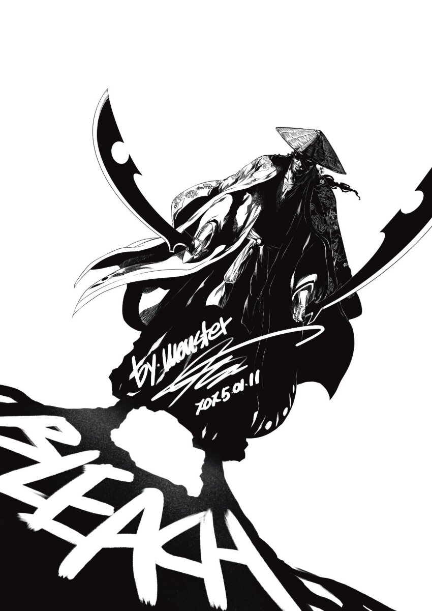 1boy, 2025, black_hakama, black_kimono, bleach, bleach:_sennen_kessen-hen, commentary_request, copyright_name