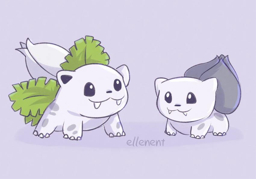 :3, animal_focus, black_eyes, bright_pupils, bulbasaur, claws, commentary, dewgong