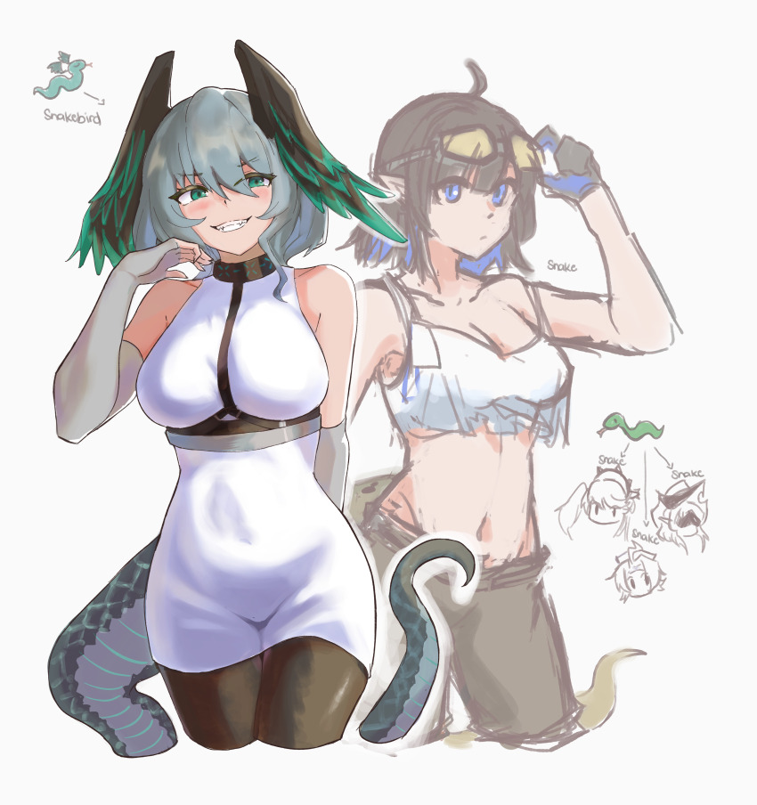 5girls, absurdres, ahoge, arknights, astrograph21, bare_shoulders, between_breasts, black_gloves