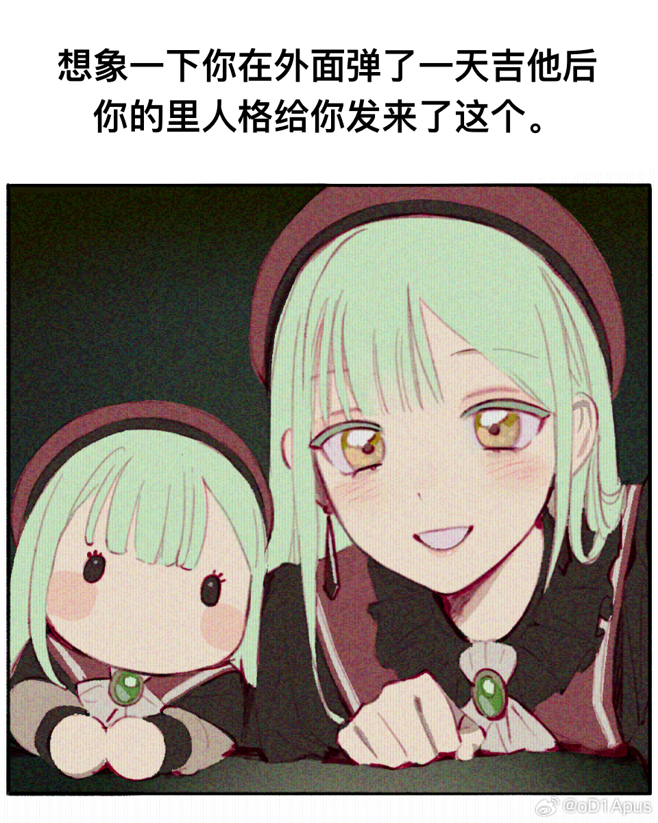 2girls, ascot, bang_dream!, bang_dream!_it's_mygo!!!!!, beret, brooch, character_doll, chinese_commentary