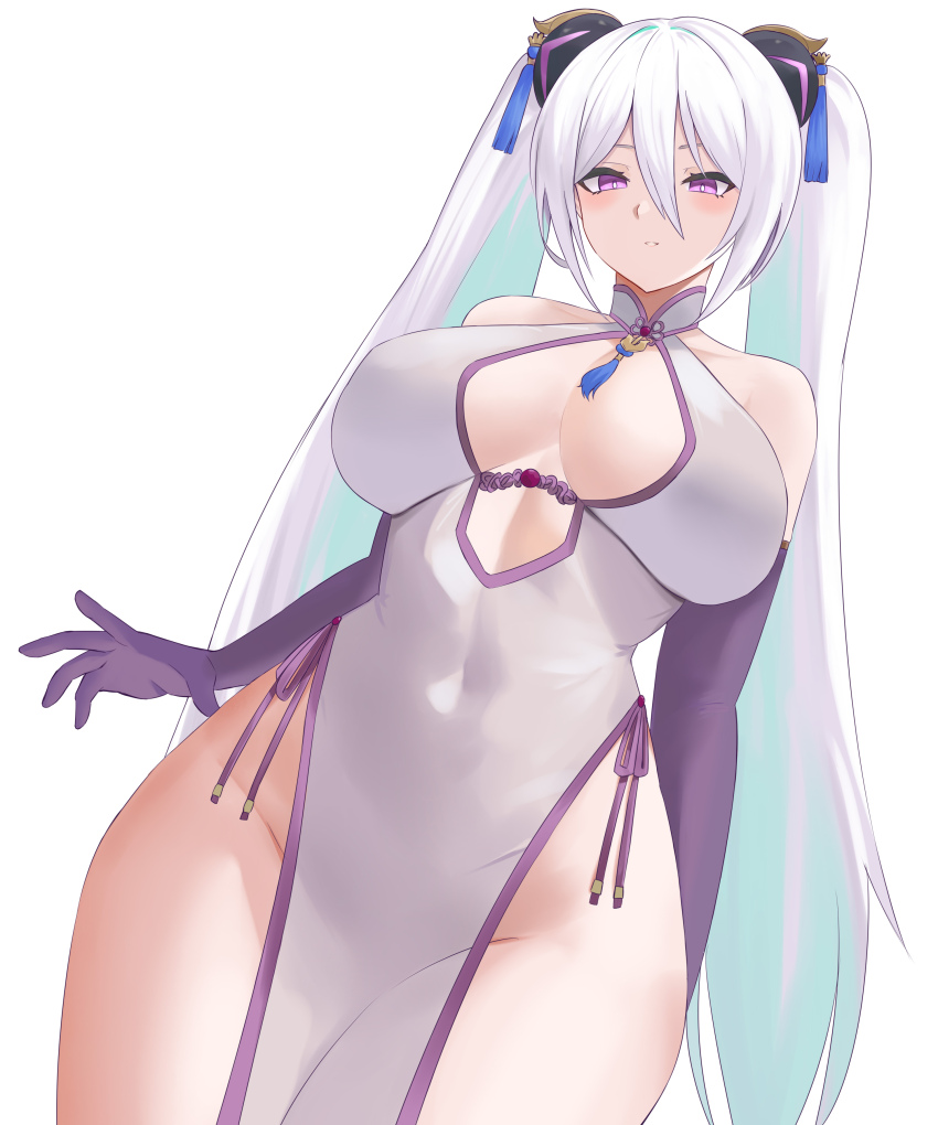 1girl, absurdres, azur_lane, bare_hips, breasts, china_dress, chinese_clothes, cleavage