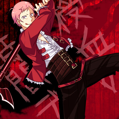 1boy, :q, alfa_system, bad_id, bad_pixiv_id, belt, coat, crazy_eyes