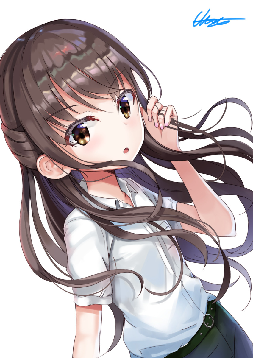 1girl, brown_eyes, brown_hair, hand_in_own_hair, highres, idolmaster, idolmaster_cinderella_girls, idolmaster_cinderella_girls_starlight_stage
