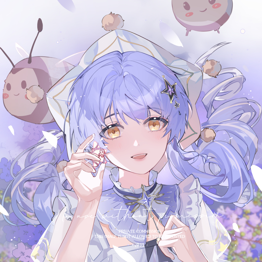 1girl, absurdres, bee, brooch, bug, capelet, chinese_commentary, commentary_request