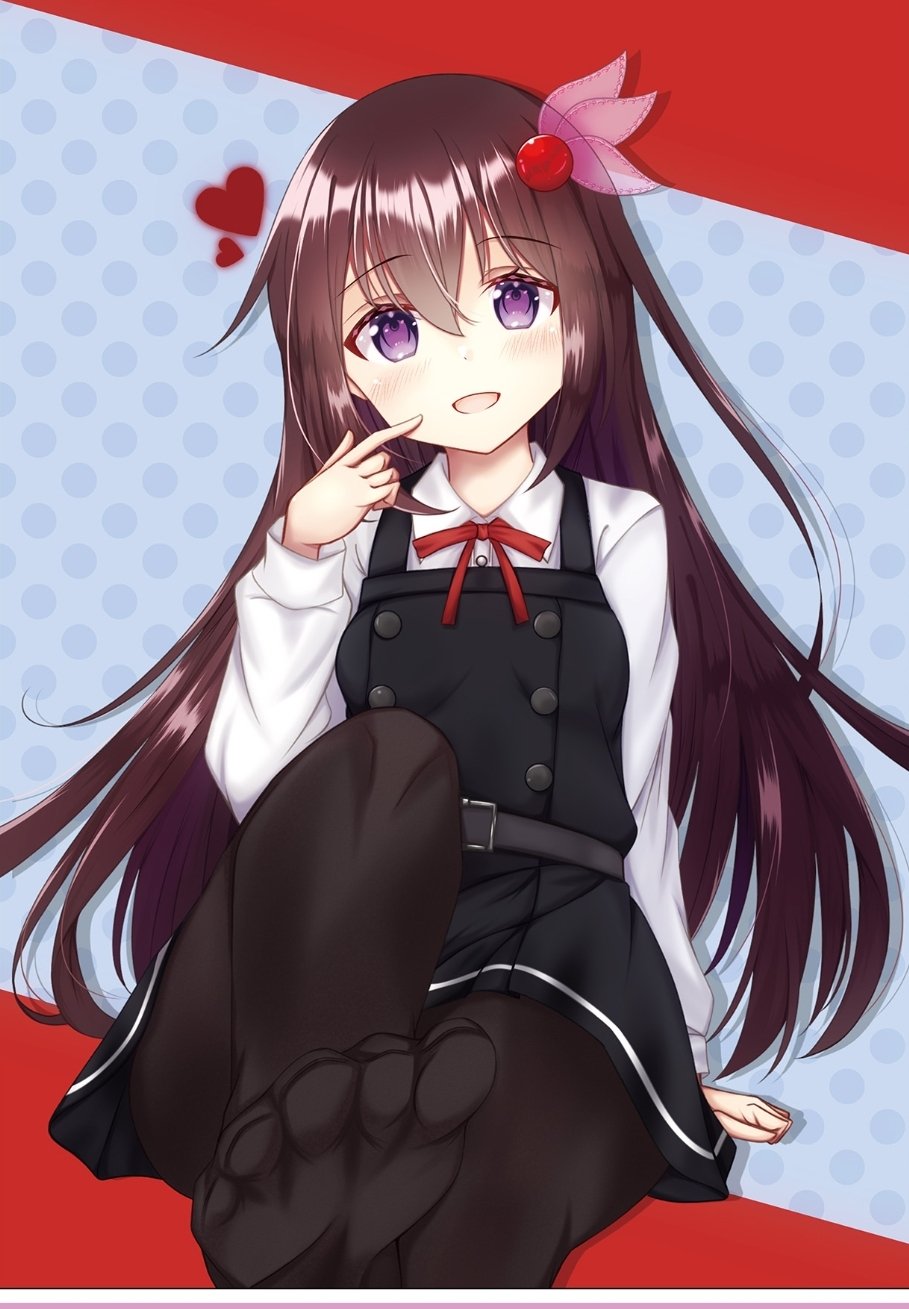 1girl, asashio_(kancolle), asashio_kai_ni_(kancolle), asashio_kai_ni_(kancolle)_(cosplay), belt, black_pantyhose, blue_background, blush