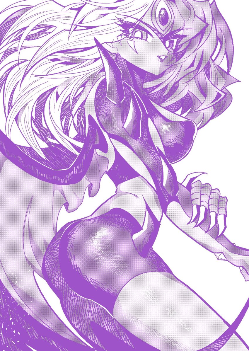 1girl, ass, breasts, covered_erect_nipples, cowboy_shot, demon_girl, demon_wings, duel_monster