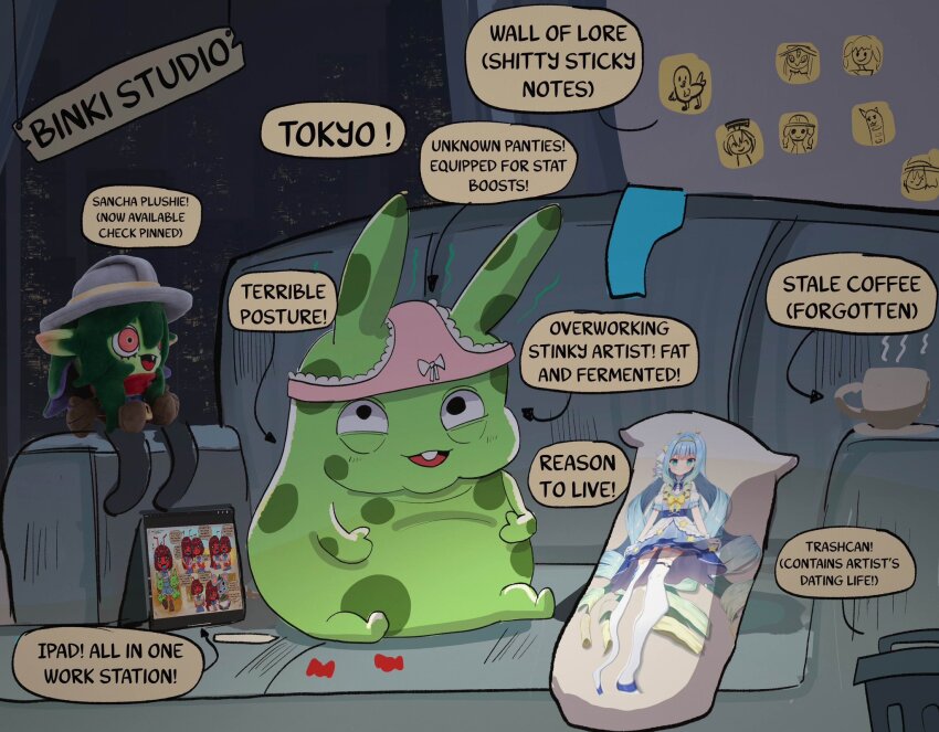 ant_girl, arthropod_girl, artist_self-insert, basedbinkie, cat_baguette_(popopoka), character_request, coffee, commentary