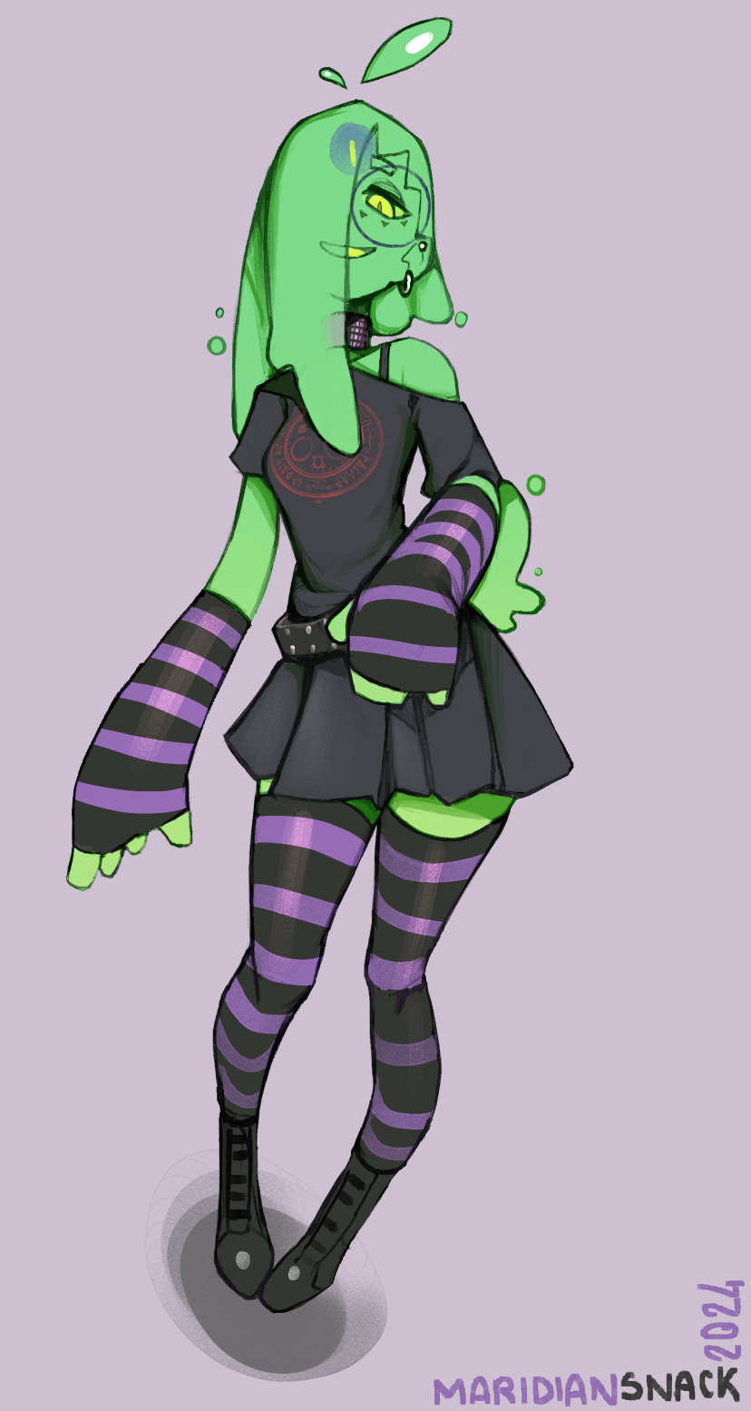 1girl, ahoge, artist_name, belt, black_belt, black_boots, black_shirt, black_skirt