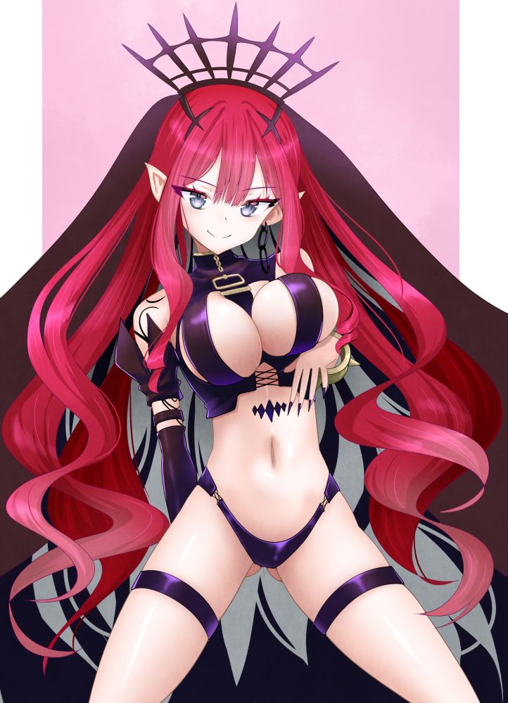 1girl, baobhan_sith_(fate), baobhan_sith_(second_ascension)_(fate), bare_shoulders, black_panties, bracelet, breasts, bridal_gauntlets