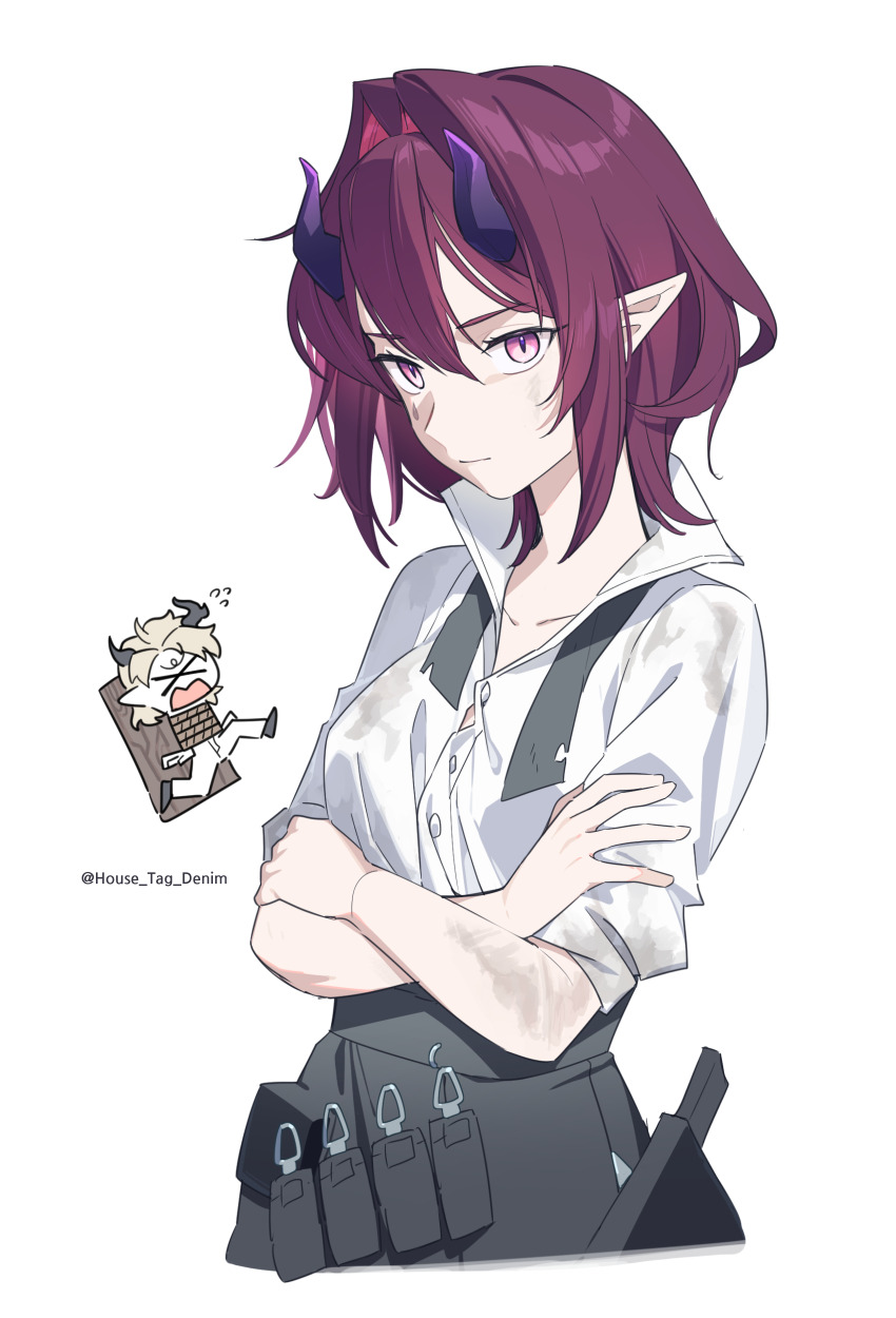 >_<, 1boy, 1girl, absurdres, aged_down, arknights, ascalon_(arknights), ascalon_(young)_(arknights)