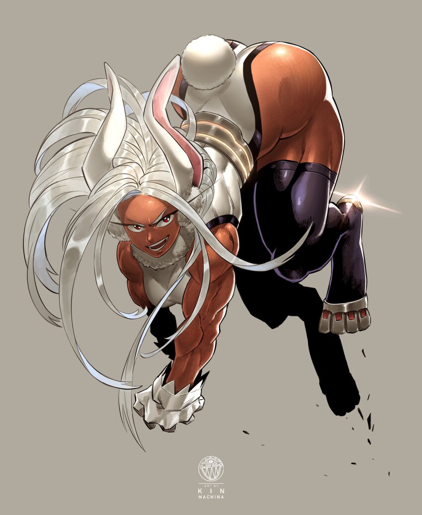 1girl, absurdres, animal_ears, artist_logo, artist_name, bare_shoulders, boku_no_hero_academia, breasts