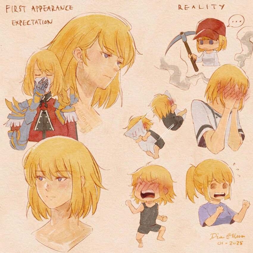 ..., 1girl, @_@, baseball_cap, black_shirt, black_shorts, blush, cha_hae-in