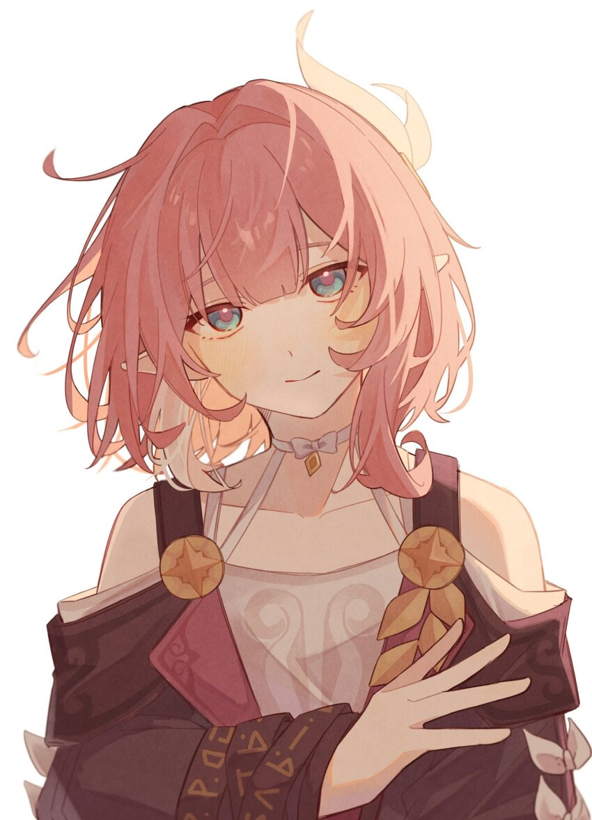 1girl, backlighting, blue_eyes, closed_mouth, clothing_cutout, commentary_request, cyrene_(philia093)_(honkai:_star_rail), cyrene_(honkai:_star_rail)