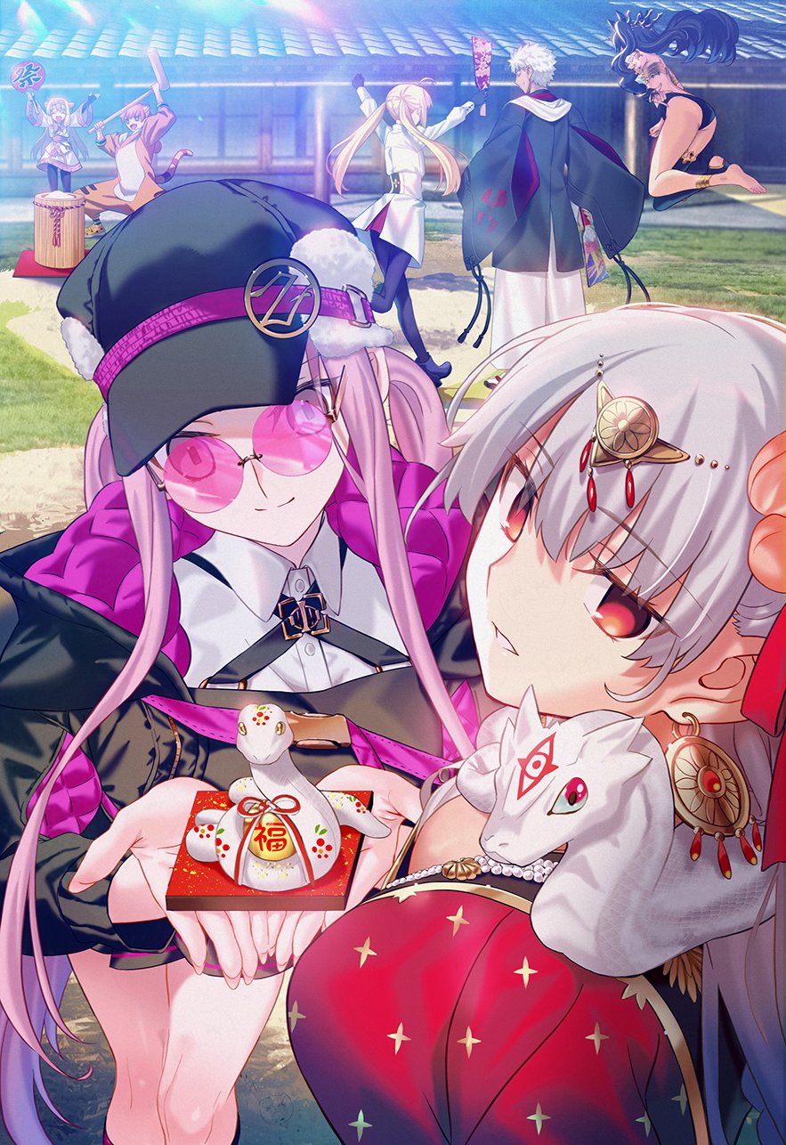 1boy, 6+girls, aora, artoria_caster_(fate), artoria_caster_(second_ascension)_(fate), artoria_pendragon_(fate), asian_indian_clothes, ass