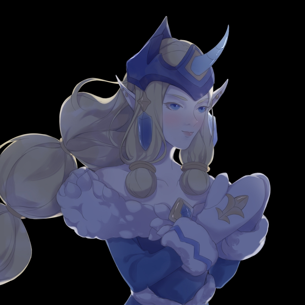 1girl, afurrybrownie, alternate_costume, alternate_eye_color, alternate_hair_color, blonde_hair, blue_dress, blue_eyes