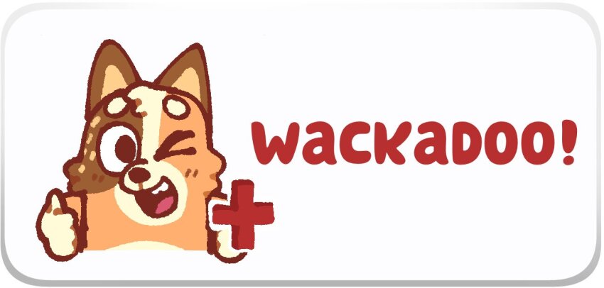 1girl, ;d, bluey, chilli_heeler, meme, miiverse_yeah!_(meme), mochiskii, naughty_face, one_eye_closed, open_mouth, plus_sign, smile, solo, thumbs_up