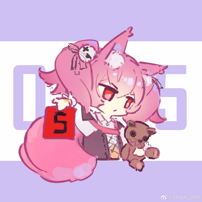 1girl, animal_ear_fluff, animal_ears, arknights, chaosneh, chinese_commentary, closed_mouth, commentary_request