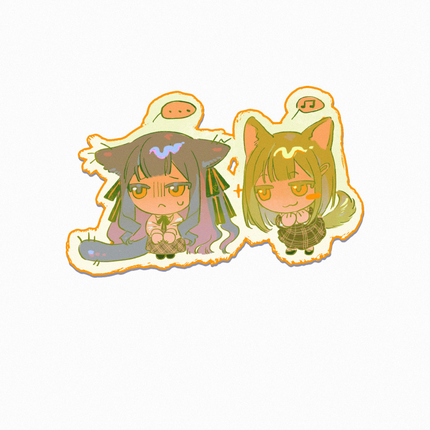 ..., 2girls, :3, animal_ears, bang_dream!, bang_dream!_it's_mygo!!!!!, blue_hair, blush