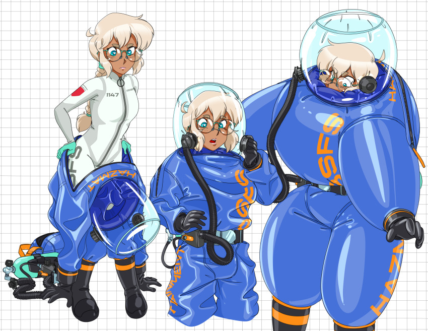 absurdres, bodysuit, bsfs, commander_rab_(layer_industries), glasses, gloves, hazmat_suit, highres