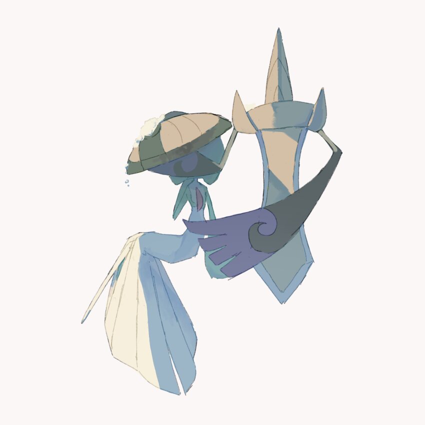 aegislash, bob_cut, colored_skin, dress, from_behind, gardevoir, gen_3_pokemon, gen_6_pokemon