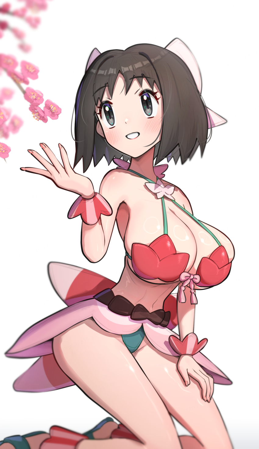 alternate_breast_size, alternate_costume, bikini, breasts, erika_(palentine's_2025)_(pokemon), erika_(pokemon), gonzarez, highres, large_breasts, nintendo, pokemon, pokemon_masters_ex, swimsuit