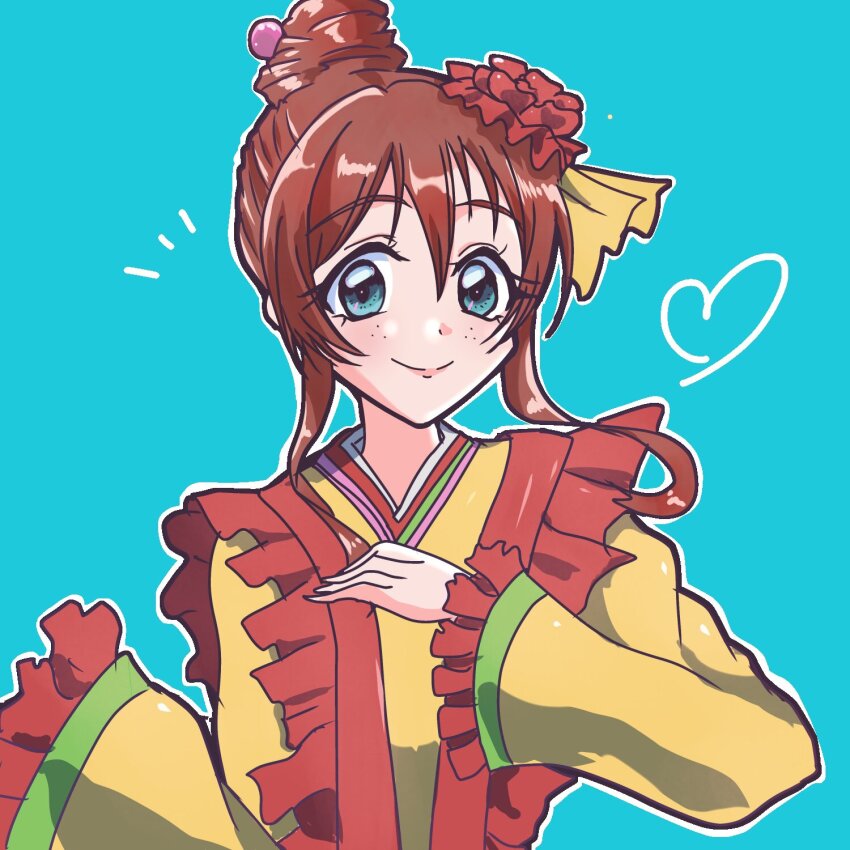 1girl, brown_hair, emma_verde, female_focus, freckles, highres, long_hair, love_live!