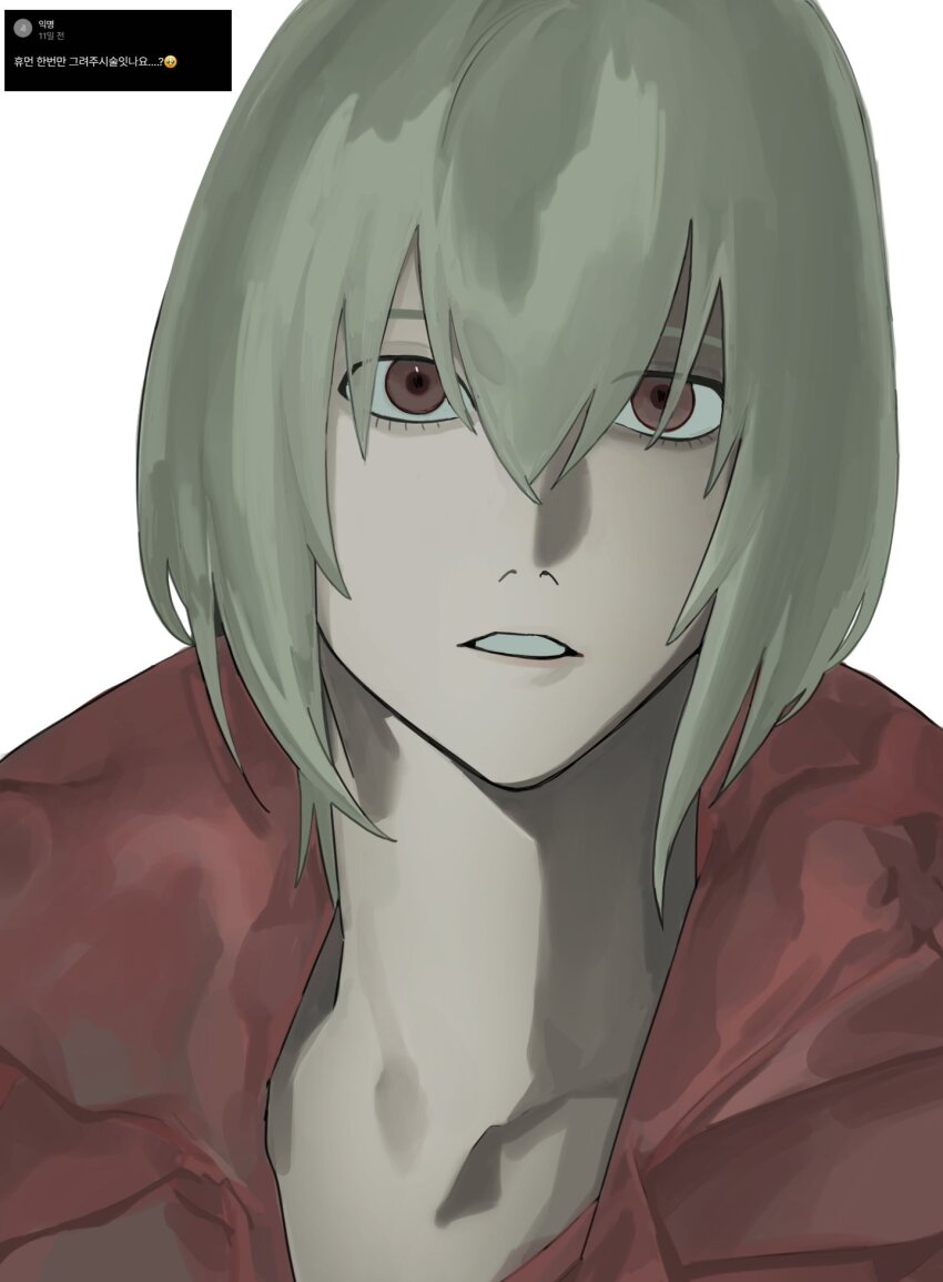 1boy, blonde_hair, brown_eyes, commentary_request, highres, homicipher, korean_commentary, looking_at_viewer