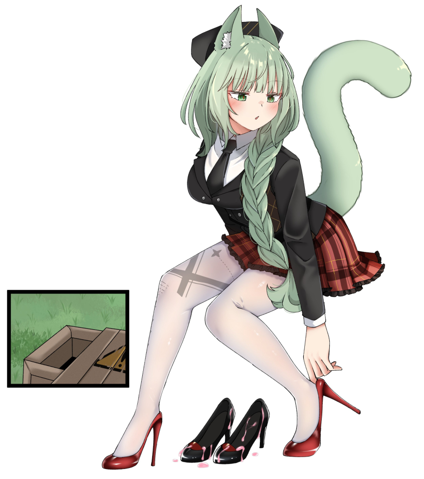 1girl, absurdres, animal_ear_fluff, animal_ears, arknights, black_hat, black_jacket, black_necktie