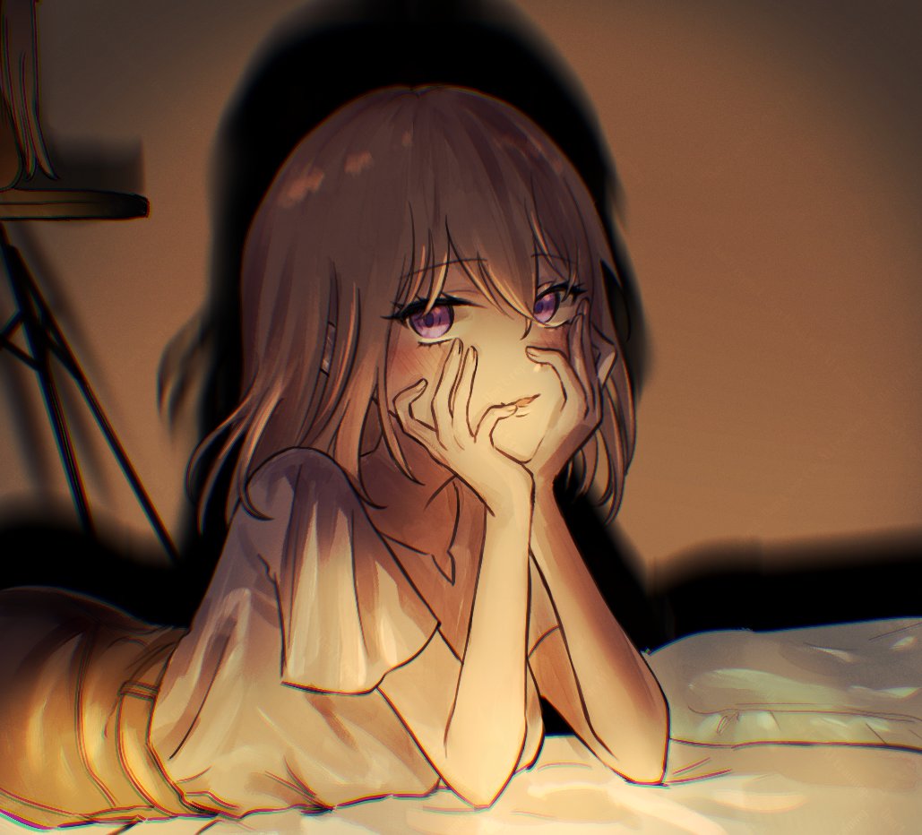 1girl, bang_dream!, bang_dream!_it's_mygo!!!!!, blonde_hair, blush, chromatic_aberration, commentary, hair_between_eyes