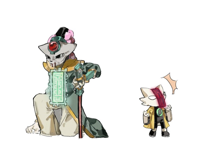 1boy, 1girl, ^^^, aaayamitsu, bleeding, blood, blood_from_mouth, cat_boy