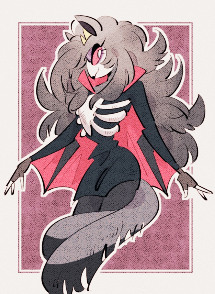 1girl, beanie, black_dress, black_feathers, dress, feathers, grey_hair, hat