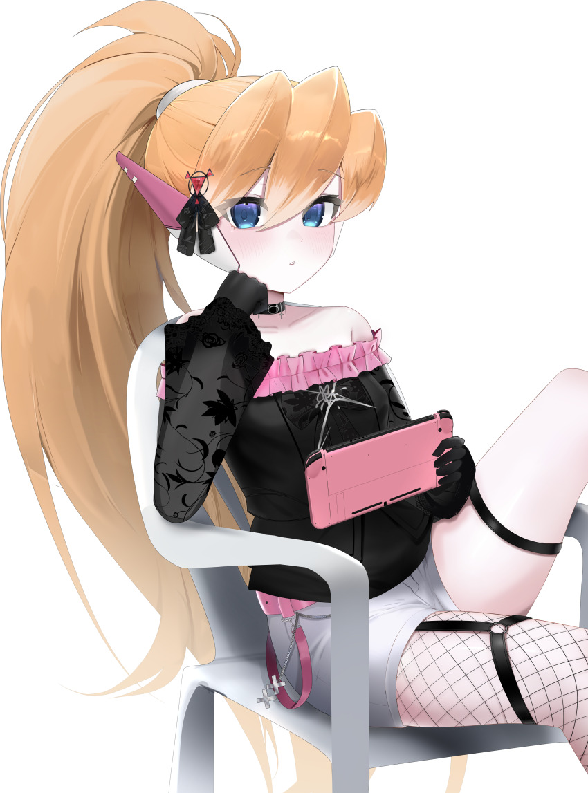 1girl, :o, absurdres, alternate_costume, belt, blonde_hair, blue_eyes, breasts