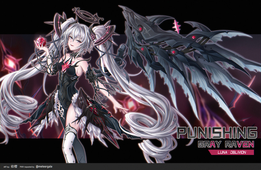 1girl, absurdres, apple, bare_shoulders, black_bodysuit, black_collar, black_eyes, black_horns