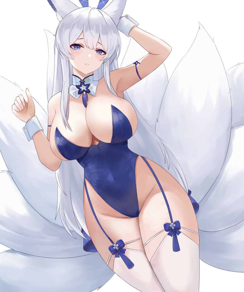 1girl, absurdres, animal_ear_fluff, animal_ears, arm_strap, armpits, arms_up, azur_lane