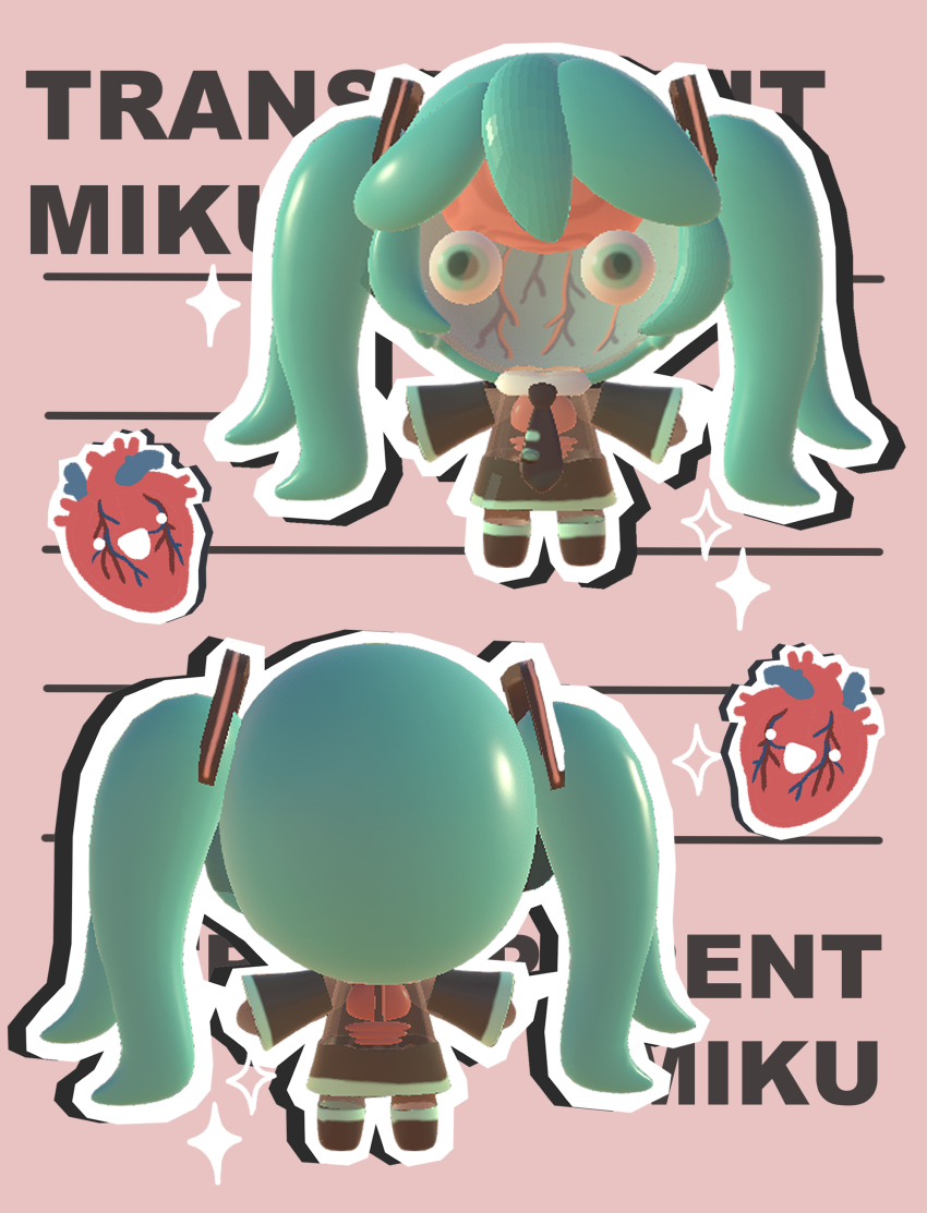1girl, 3d, absurdres, aqua_hair, brain, chibi, chibi_only, eyeball
