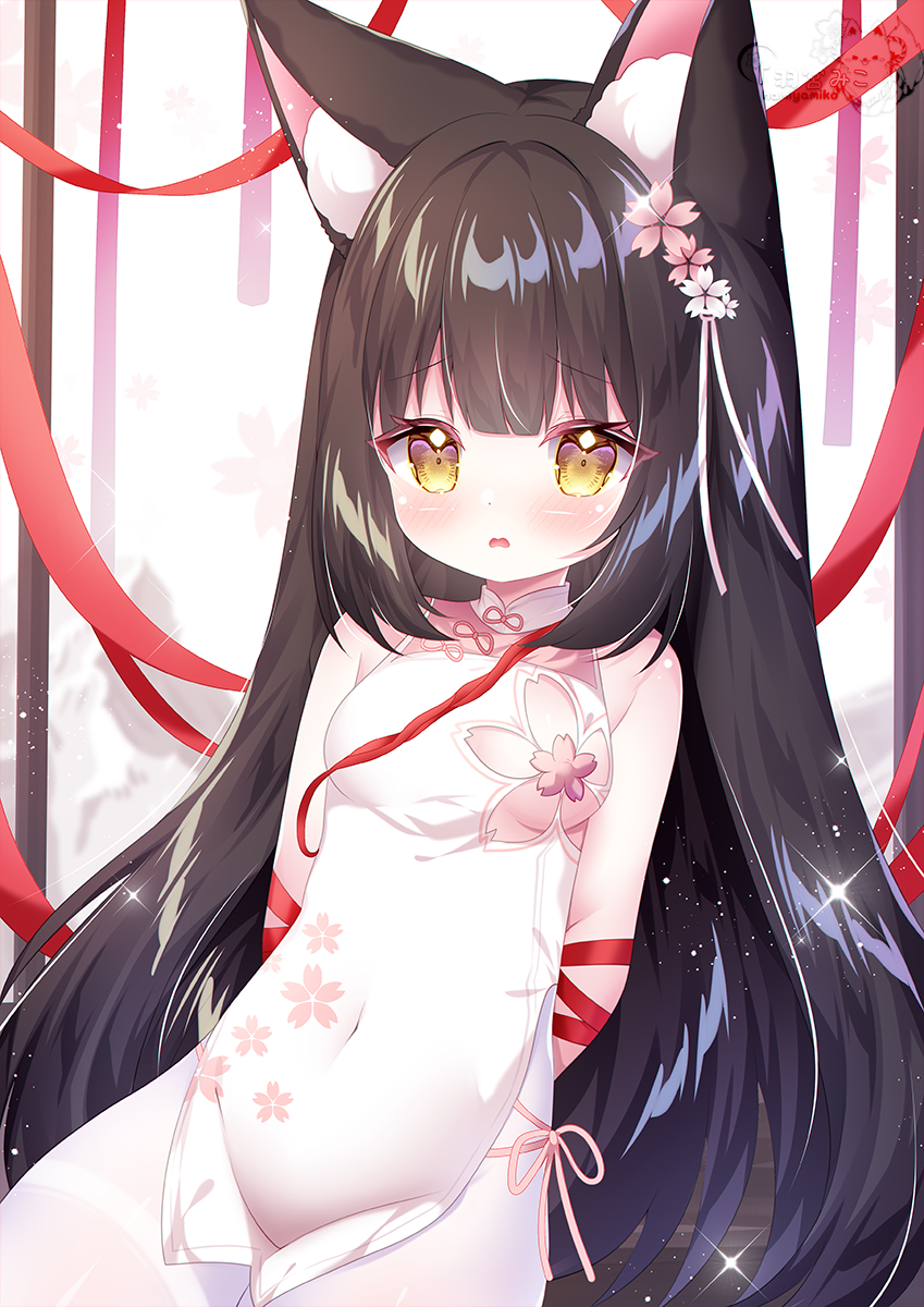 1girl, animal_ear_fluff, animal_ears, arms_behind_back, azur_lane, bound, bound_arms, bound_wrists